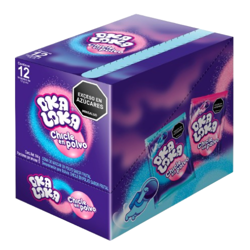 Okaloka Chicle en Polvo x 12 unds 